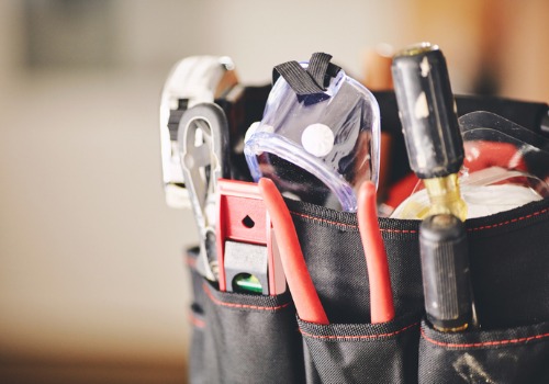 A bag of tools for a technician ready to perform Boiler Replacement in IL